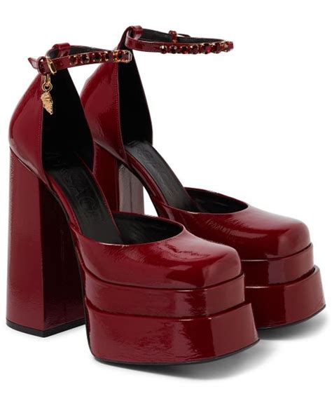 versace red platform heels|versace platform heel boots.